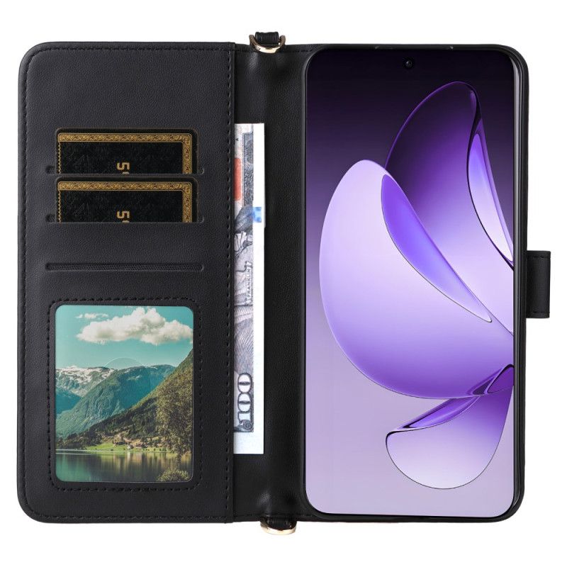 Etui Folio Oppo Reno 13 Pro 5g Pasek Na Ramię W Stylu Retro