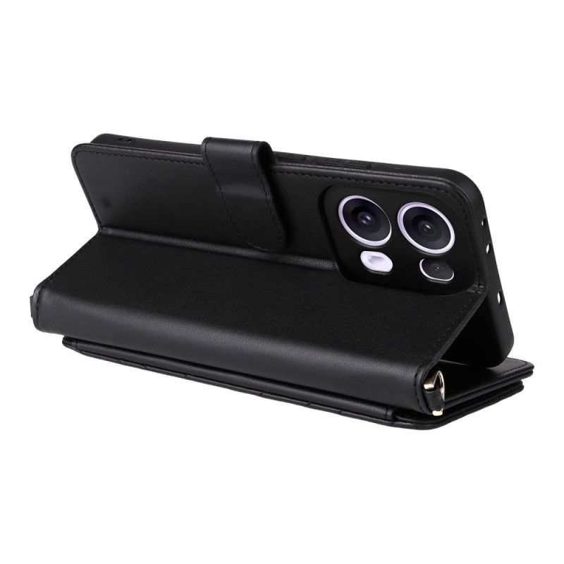 Etui Folio Oppo Reno 13 Pro 5g Pasek Na Ramię W Stylu Retro