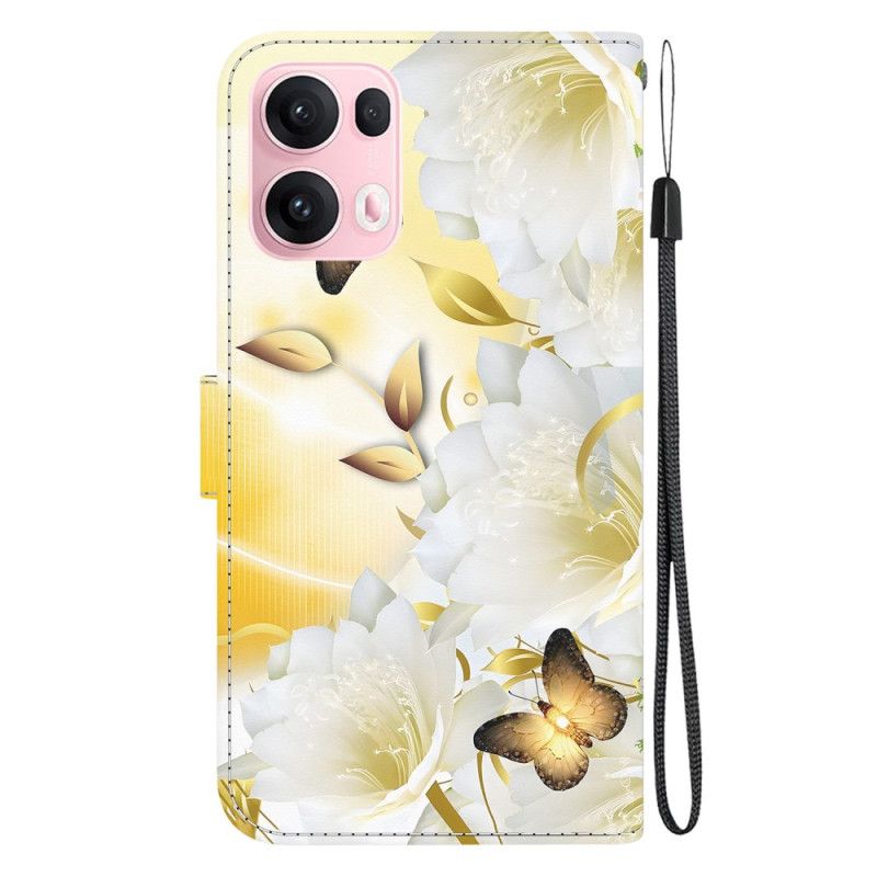 Pokrowce Oppo Reno 13 Pro 5g Białe Motyle I Białe Kwiaty