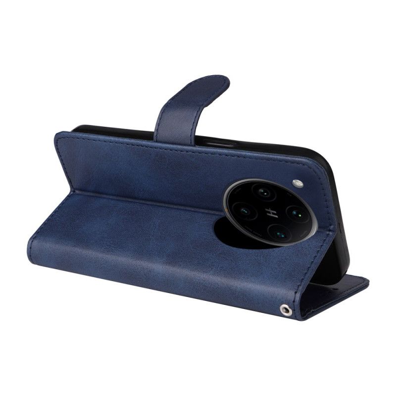 Skórzany Futerał Oppo Reno 13 Pro 5g Etui Na Telefon Gładki Pasek Ze Sztucznej Skóry