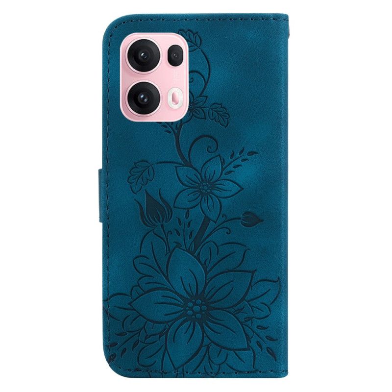 Skórzany Futerał Oppo Reno 13 Pro 5g Etui Na Telefon Wzór Fleur-de-lis