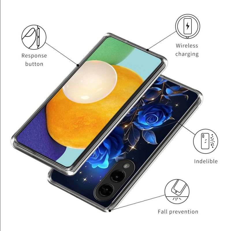 Etui Do Samsung Galaxy S25 5g Edge Niebieskie Róże