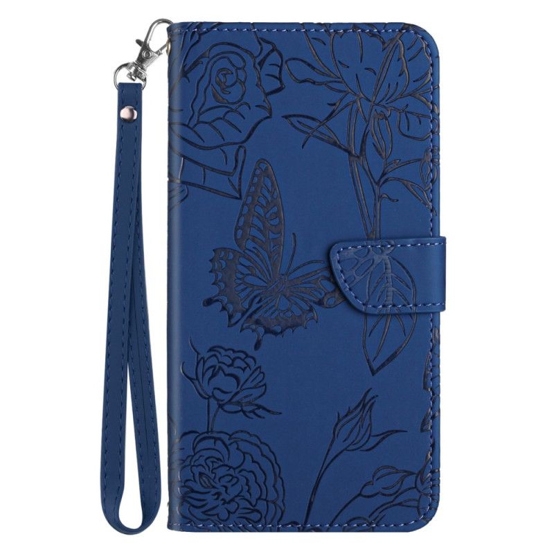 Etui Folio Do Samsung Galaxy S25 5g Edge Nadruk Motyla Z Paskiem