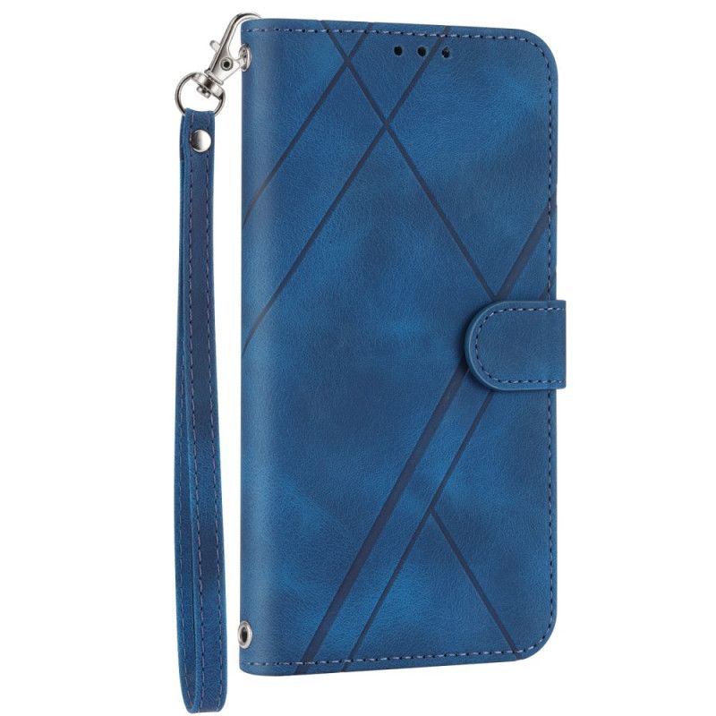 Etui Folio Do Samsung Galaxy S25 5g Edge Pasek Z Nadrukowanymi Liniami