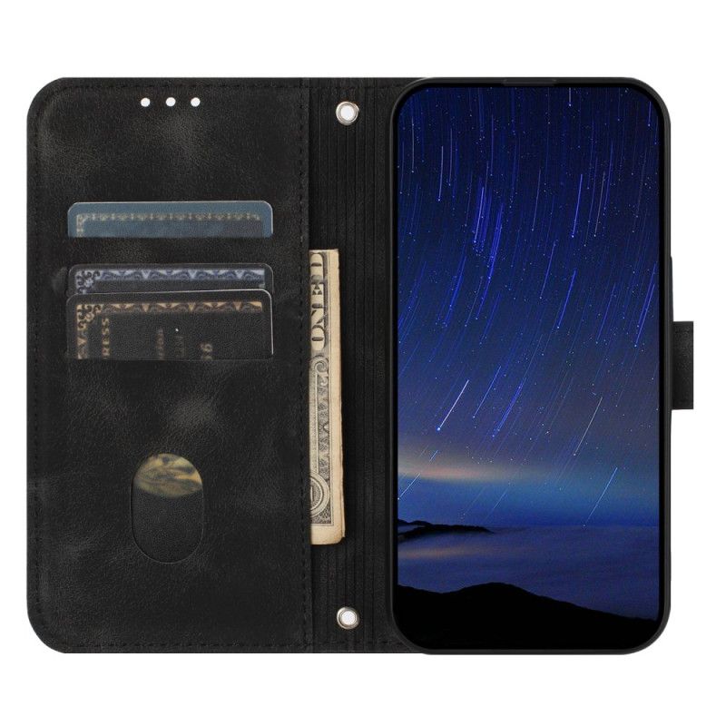 Etui Folio Do Samsung Galaxy S25 5g Edge Pasek Z Nadrukowanymi Liniami