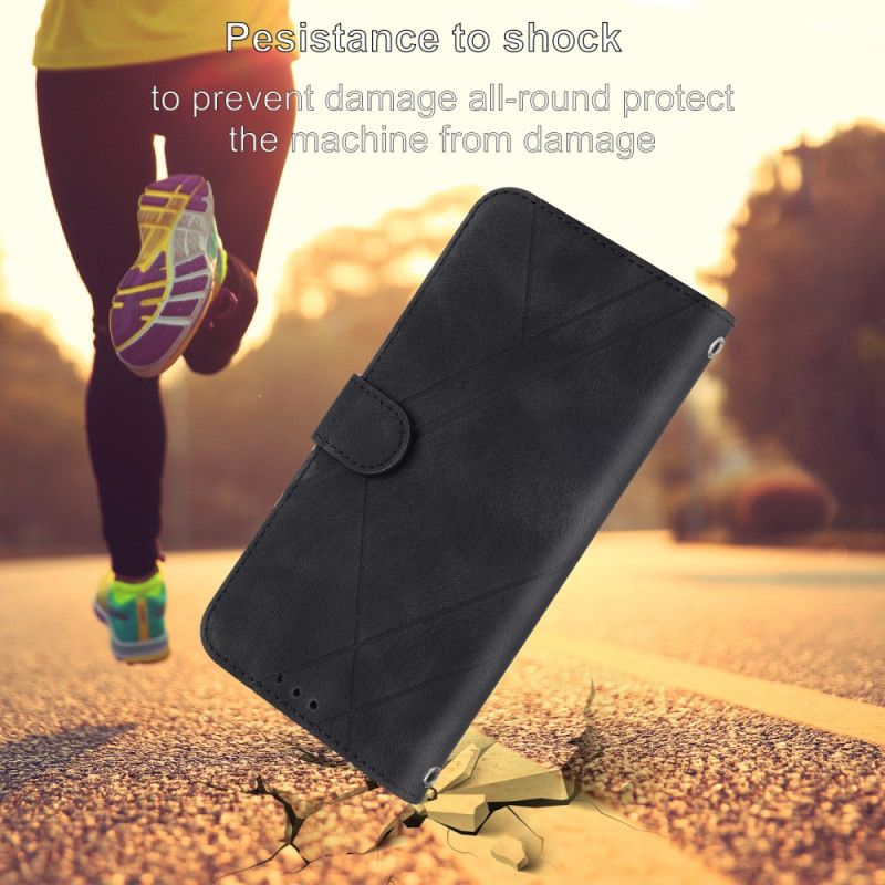 Etui Folio Do Samsung Galaxy S25 5g Edge Pasek Z Nadrukowanymi Liniami