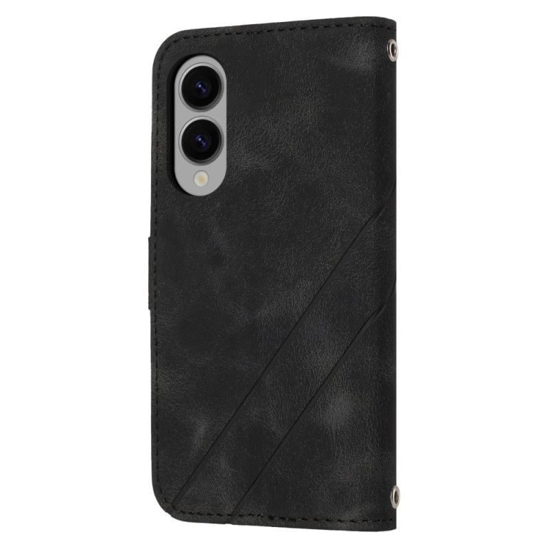 Etui Folio Do Samsung Galaxy S25 5g Edge Pasek Z Nadrukowanymi Liniami