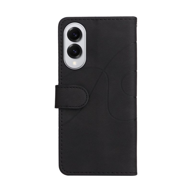 Etui Folio Samsung Galaxy S25 5g Edge Dwukolorowa Falbana Etui Ochronne