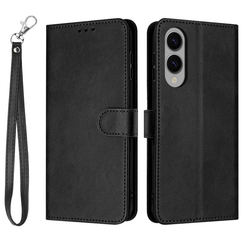 Etui Folio Samsung Galaxy S25 5g Edge Efekt Skóry Z Paskiem