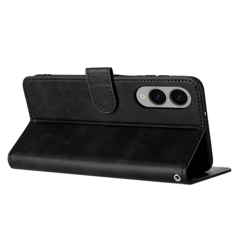 Etui Folio Samsung Galaxy S25 5g Edge Efekt Skóry Z Paskiem