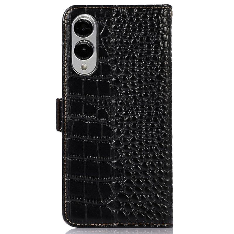 Etui Folio Samsung Galaxy S25 5g Edge Faktura Krokodyla Etui Ochronne