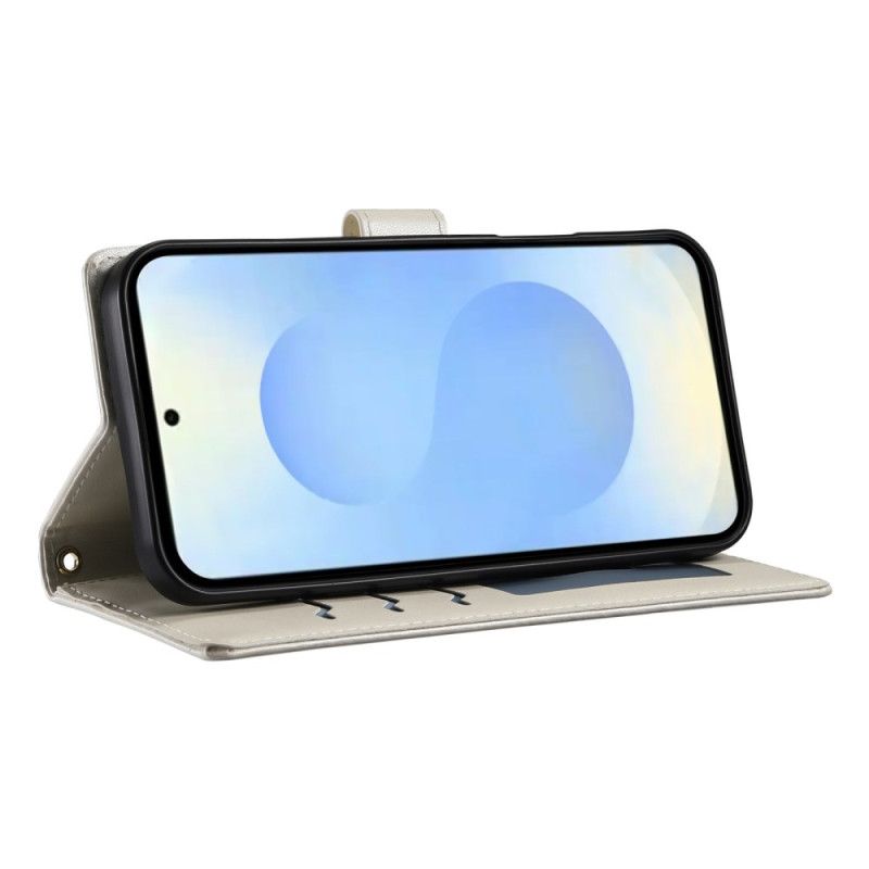 Etui Folio Samsung Galaxy S25 5g Edge Pikowane Z Paskiem I Paskiem Na Ramię Etui Ochronne