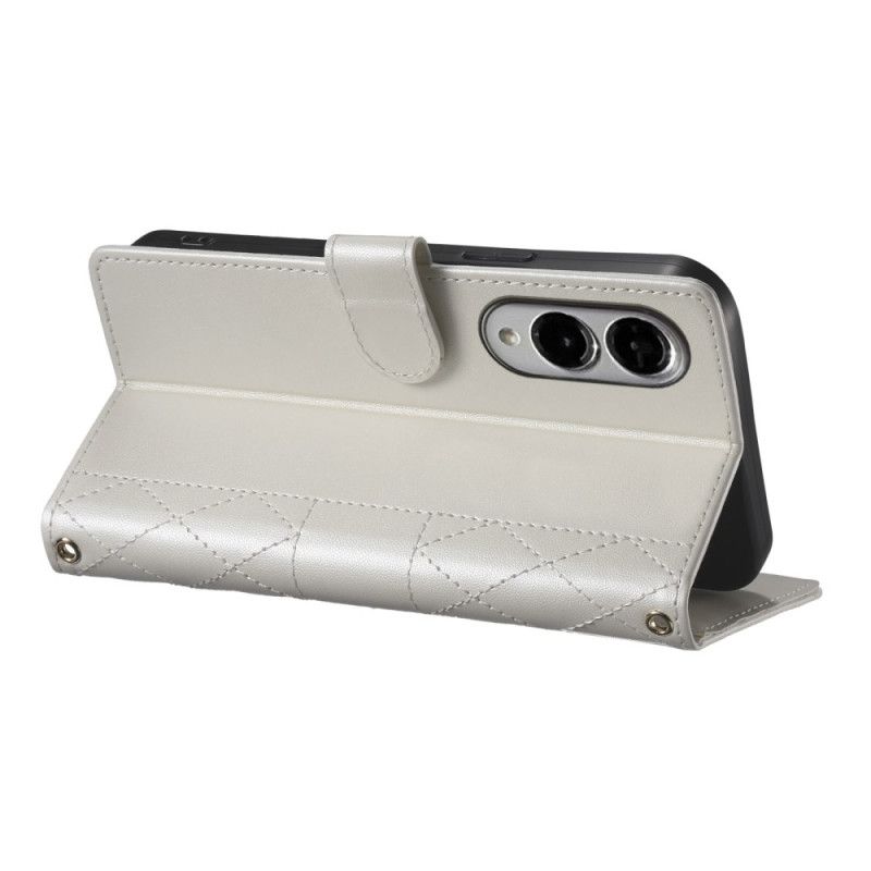 Etui Folio Samsung Galaxy S25 5g Edge Pikowane Z Paskiem I Paskiem Na Ramię Etui Ochronne