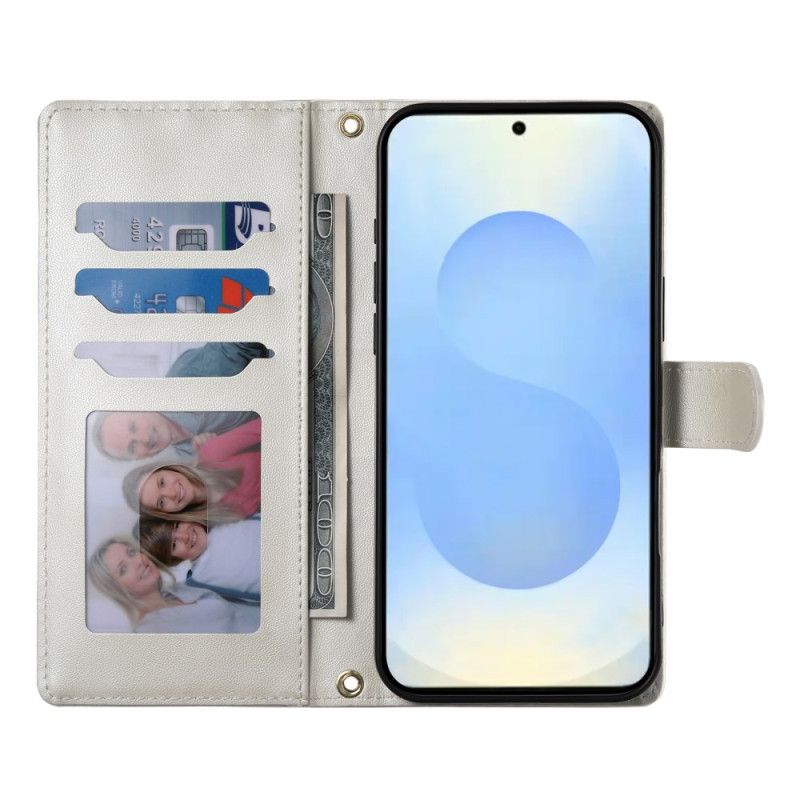 Etui Folio Samsung Galaxy S25 5g Edge Pikowane Z Paskiem I Paskiem Na Ramię Etui Ochronne