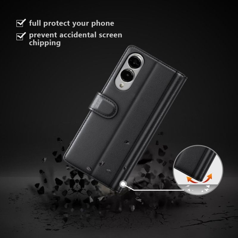 Etui Folio Samsung Galaxy S25 5g Edge Skóra Naturalna Etui Ochronne