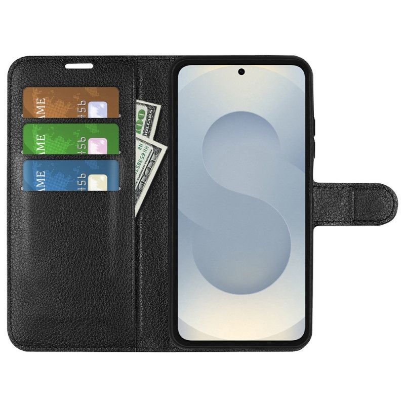 Etui Folio Samsung Galaxy S25 5g Edge Sztuczna Skóra Liczi Etui Ochronne