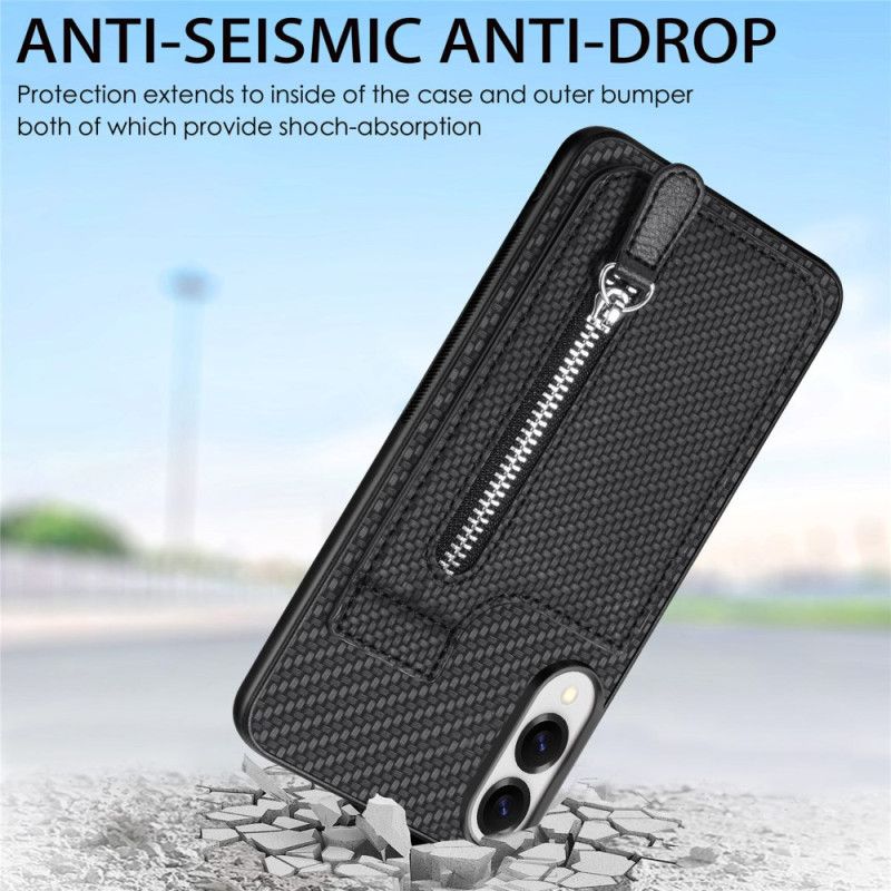 Etui Samsung Galaxy S25 5g Edge Etui Na Karty I Portmonetka Z Włókna Węglowego Etui Ochronne