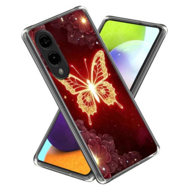 Etui Samsung Galaxy S25 5g Edge Złoty Motyl Etui Ochronne