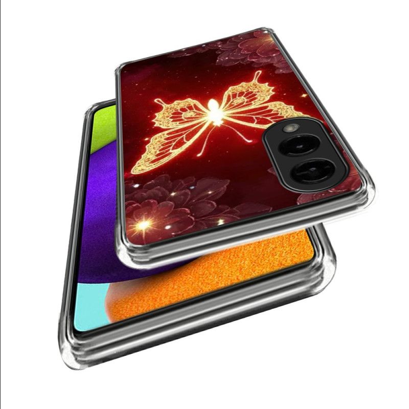 Etui Samsung Galaxy S25 5g Edge Złoty Motyl Etui Ochronne