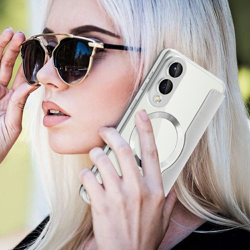 Flip Kotelot Samsung Galaxy S25 5g Edge Pikowane Etui Kompatybilne Z Magsafe