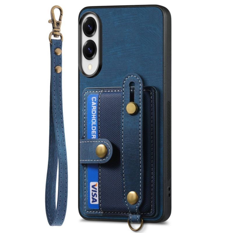 Futerały Samsung Galaxy S25 5g Edge Etui Na Telefon Etui Na Karty I Pasek Na Nadgarstek W Stylu Retro