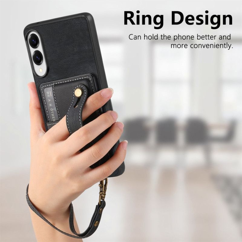 Futerały Samsung Galaxy S25 5g Edge Etui Na Telefon Etui Na Karty I Pasek Na Nadgarstek W Stylu Retro