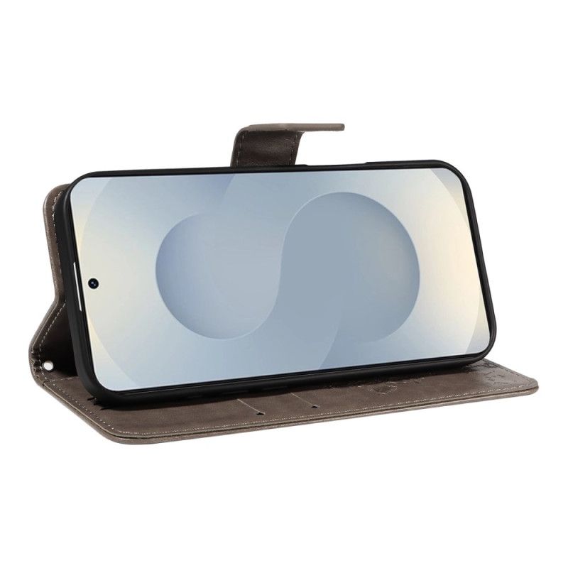 Skórzany Futerał Samsung Galaxy S25 5g Edge Etui Na Telefon Drzewo I Kot