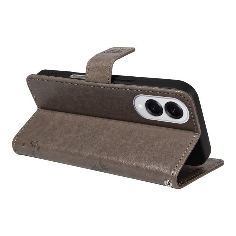 Skórzany Futerał Samsung Galaxy S25 5g Edge Etui Na Telefon Drzewo I Kot