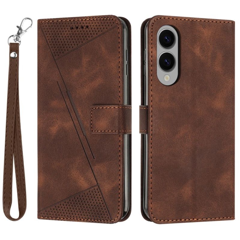 Skórzany Futerał Samsung Galaxy S25 5g Edge Etui Na Telefon Geometryczny Design