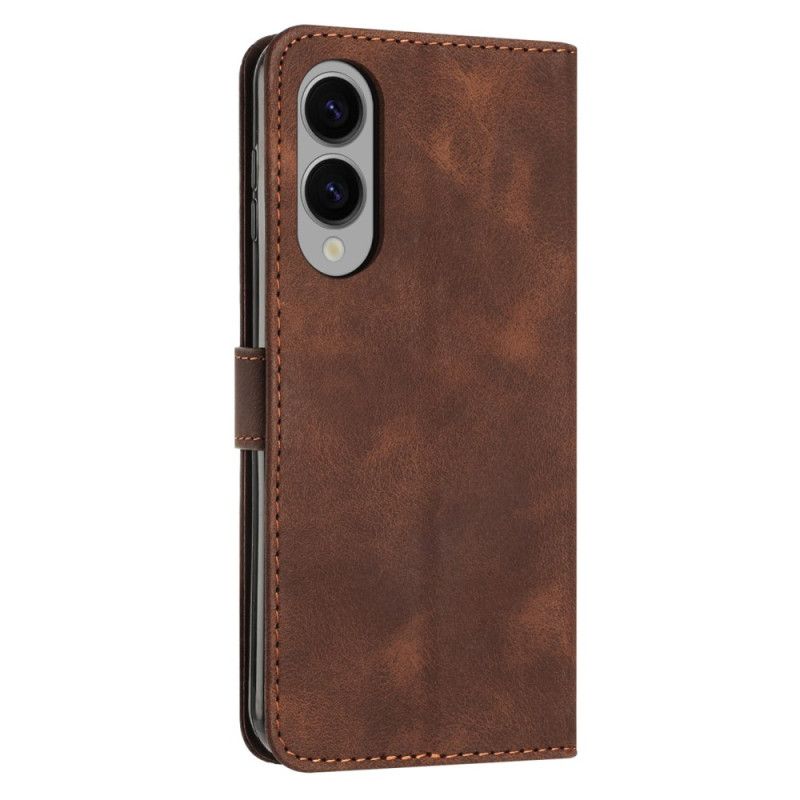 Skórzany Futerał Samsung Galaxy S25 5g Edge Etui Na Telefon Geometryczny Design