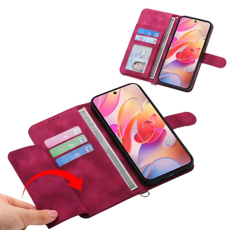 Skórzany Futerał Samsung Galaxy S25 5g Edge Etui Na Telefon Kwiatowy Wzór I Paski