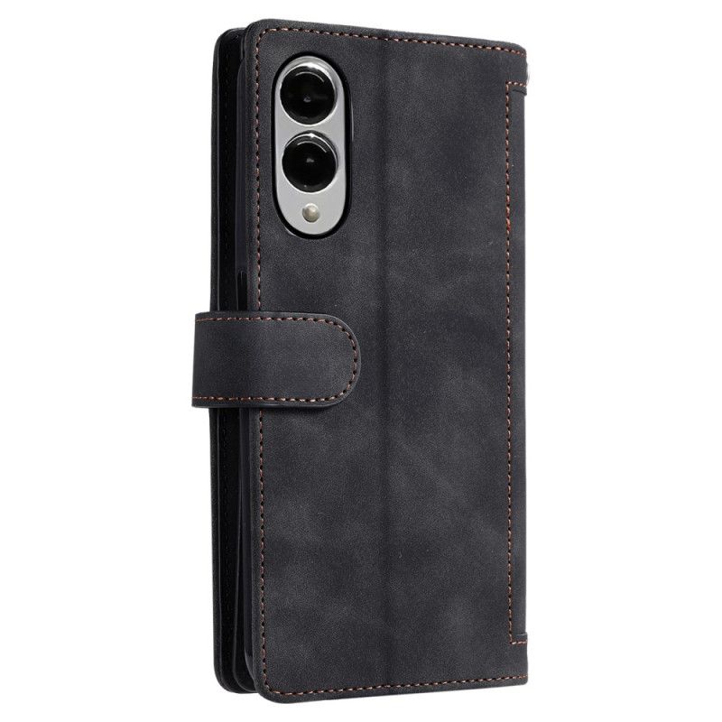 Skórzany Futerał Samsung Galaxy S25 5g Edge Etui Na Telefon Portfel Na Zamek