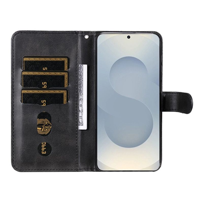Skórzany Futerał Samsung Galaxy S25 5g Edge Etui Na Telefon Saszetka Zapinana Na Zamek