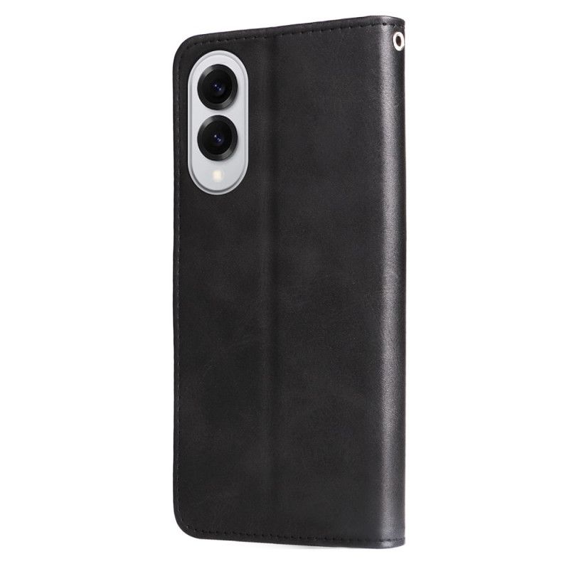 Skórzany Futerał Samsung Galaxy S25 5g Edge Etui Na Telefon Saszetka Zapinana Na Zamek