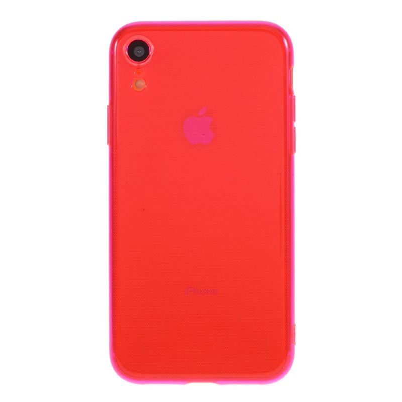 Etui iPhone XR Granatowy Pomarańczowy Kolory Silikonowe Etui Ochronne