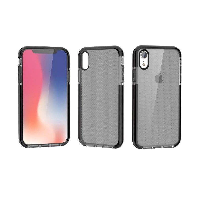 Etui iPhone XR Pomarańczowy Biały Kropki Błyszczące Krawędzie