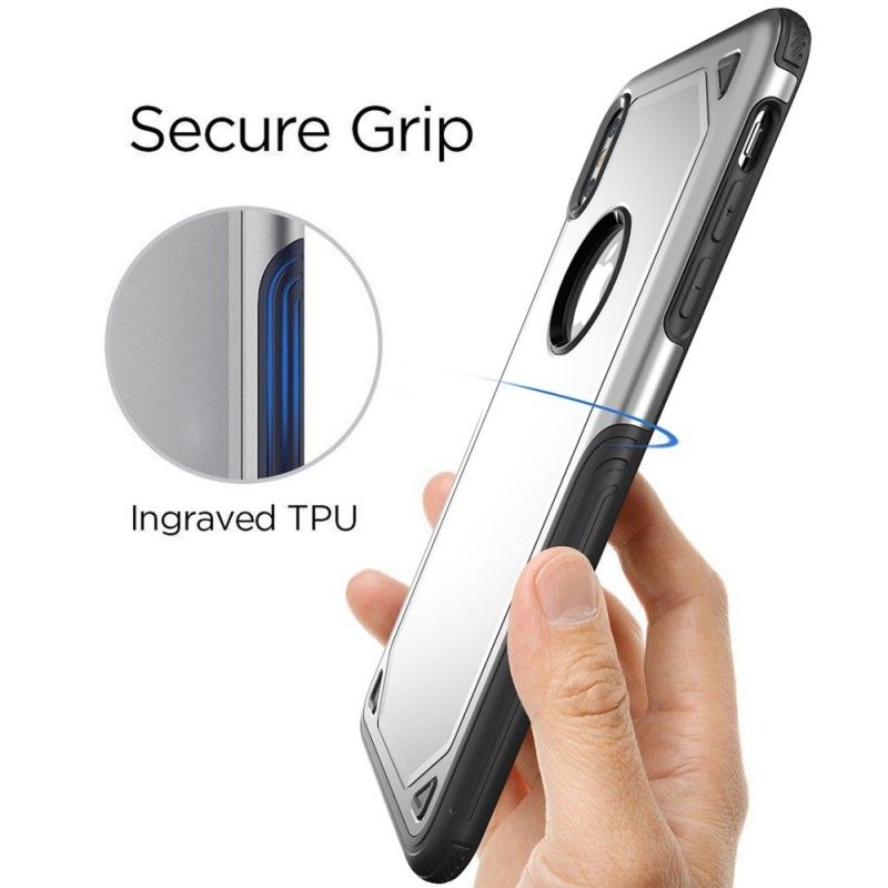 Etui iPhone XR Różowe Złoto Czarny Efekt Metalu Premium Etui Ochronne