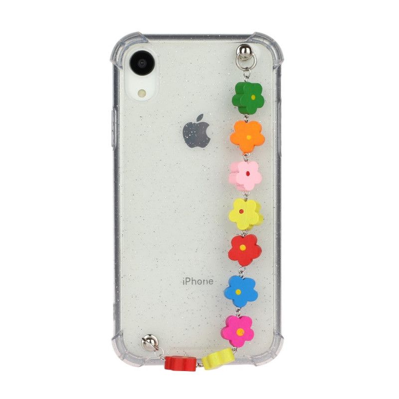 Etui iPhone XR Silikonowa Bransoletka W Kwiaty