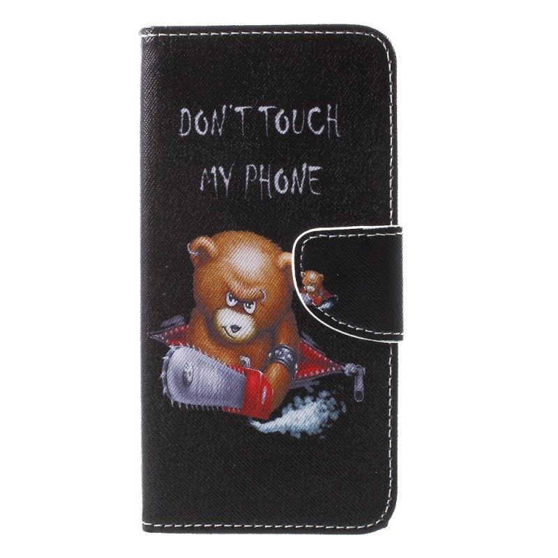 Skórzany Futerał iPhone XR Etui na Telefon Niebezpieczny Niedźwiedź
