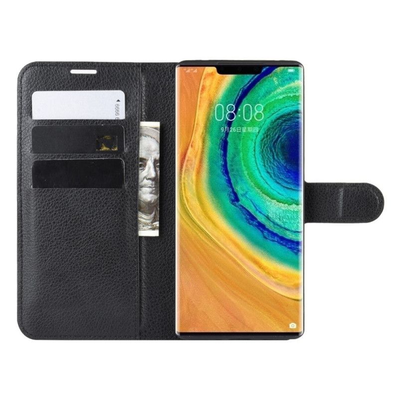 Etui Folio Huawei Mate 30 Pro Biały Czarny Klasyczny Etui Ochronne