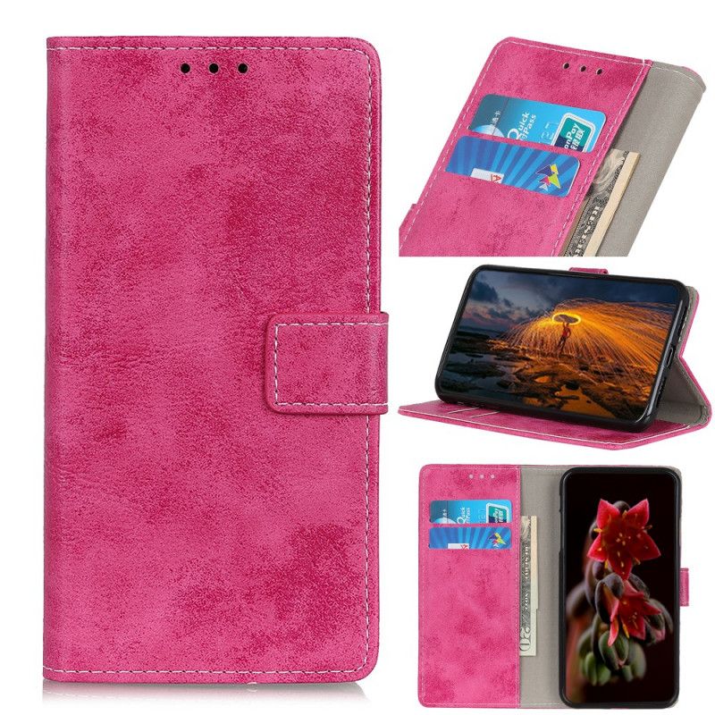 Etui Folio Huawei Mate 30 Pro Magenta Szary Vintage Sztuczna Skóra