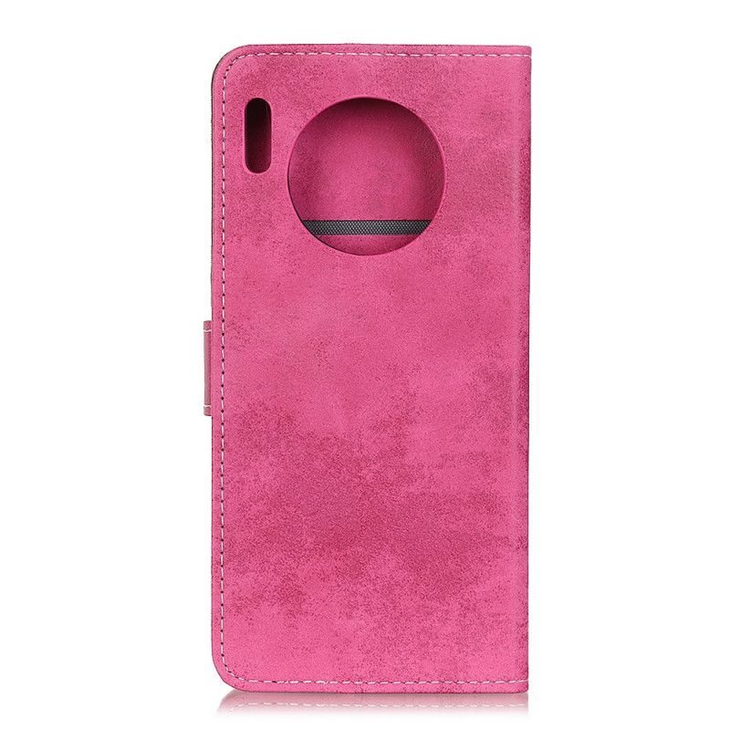 Etui Folio Huawei Mate 30 Pro Magenta Szary Vintage Sztuczna Skóra