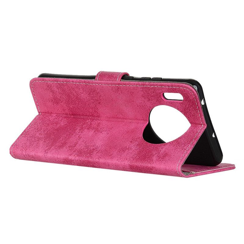 Etui Folio Huawei Mate 30 Pro Magenta Szary Vintage Sztuczna Skóra