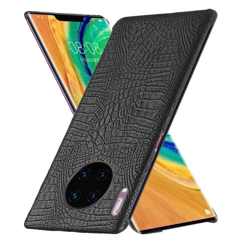 Etui Huawei Mate 30 Pro Biały Czarny Styl Skóry Krokodyla Etui Ochronne