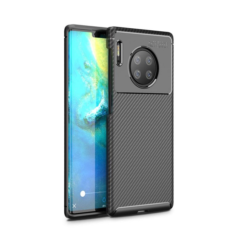 Etui Huawei Mate 30 Pro Granatowy Czarny Elastyczna Tekstura Włókna Węglowego Etui Ochronne