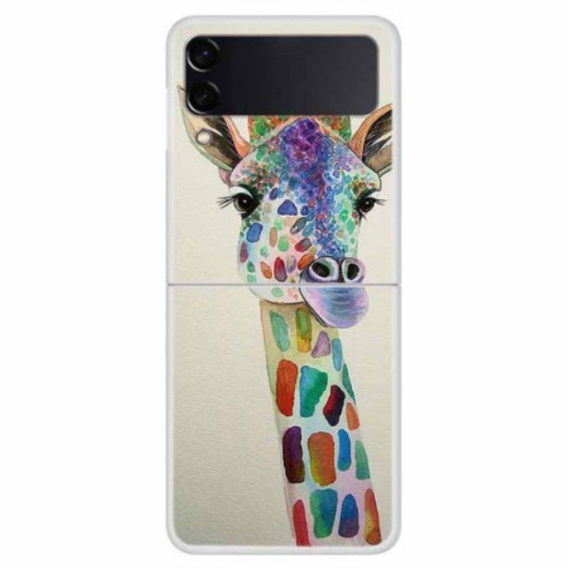 Etui do Samsung Galaxy Z Flip 4 Etui Folio Kolorowa Żyrafa