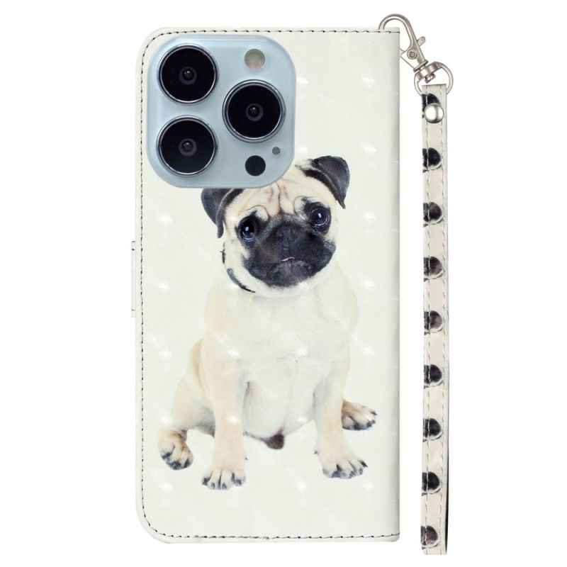 Obudowa iPhone 16 Pro Max Etui Na Telefon Mops Przywiązany
