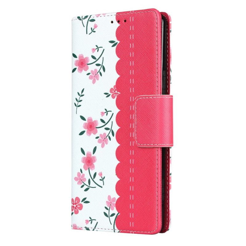 Etui Folio Sony Xperia 1 II Zielony Magenta Różyczki Stringi