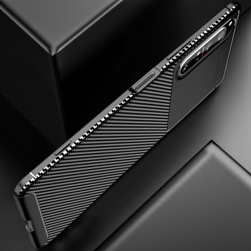 Etui Sony Xperia 1 II Granatowy Czarny Elastyczne Włókno Węglowe