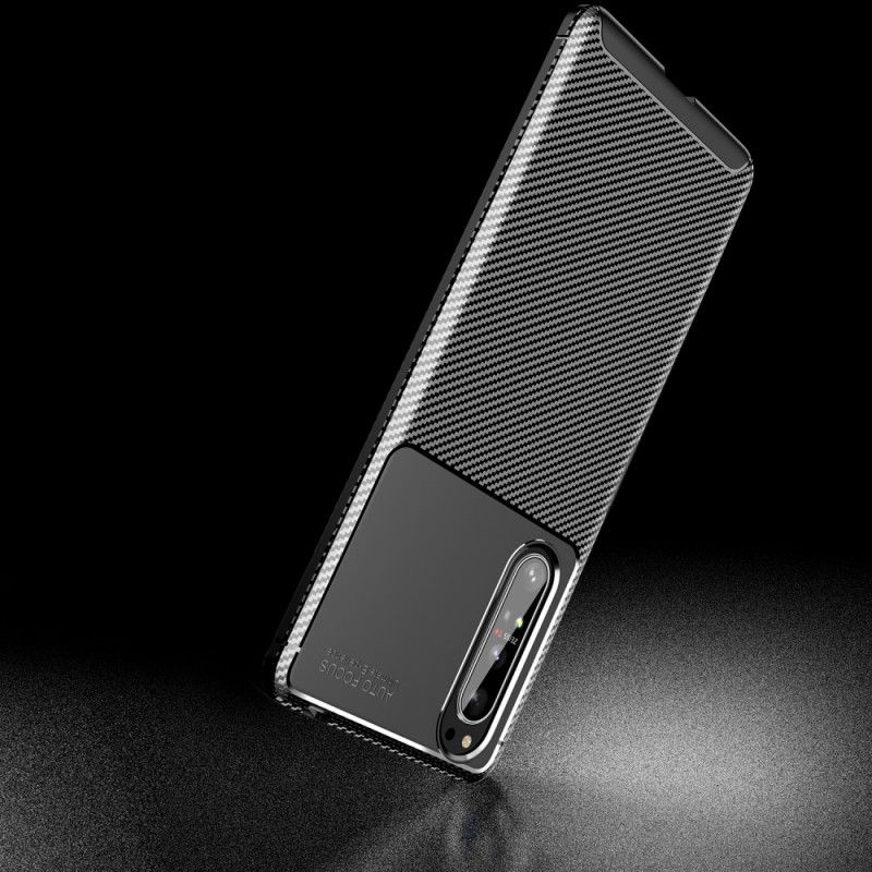 Etui Sony Xperia 1 II Granatowy Czarny Elastyczne Włókno Węglowe